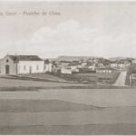 Foto preto e branco Peniche Antigo de Peniche de Cima e Igreja da Ajuda nos princípios do século XX