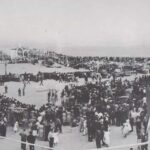 Foto preto e branco Peniche Antigo de Festa de Nossa Senhora da Boa Viagem na Ribeira/Campo da Torre a 30 de Agosto de 1959