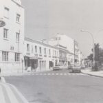 Foto preto e branco Peniche Antigo de Rua Alexandre Herculano e Jardim em 1975