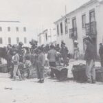 Foto preto e branco Peniche Antigo de Mercado na Lagoínha, hoje Largo Bispo de Mariana, no século XX