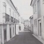 Foto preto e branco Peniche Antigo de Rua Marquês de Pombal em 1991