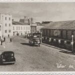 Foto preto e branco Peniche Antigo de Praça Jacob Rodrigues Pereira em 1950