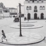 Foto preto e branco Peniche Antigo de Praça Jacob Rodrigues Pereira, ano da inauguração da luz elétrica, depois de 1930