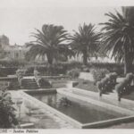 Foto preto e branco Peniche Antigo de Jardim Público no século XX
