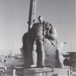 Foto preto e branco Peniche Antigo de Monumento ao Homem do Mar em 1992